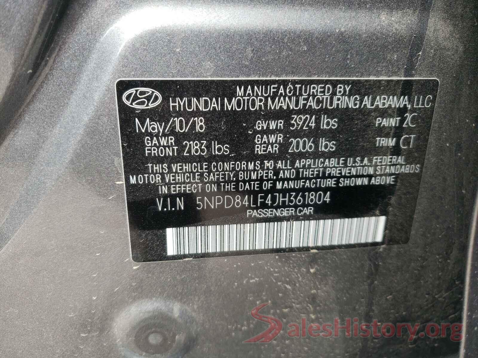 5NPD84LF4JH361804 2018 HYUNDAI ELANTRA