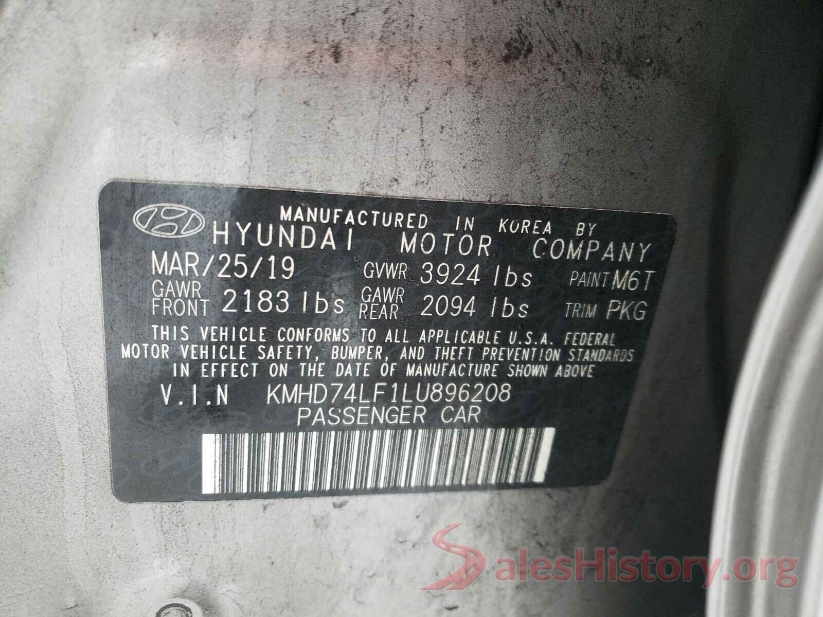 KMHD74LF1LU896208 2020 HYUNDAI ELANTRA