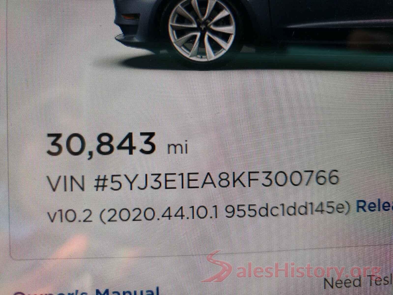 5YJ3E1EA8KF300766 2019 TESLA MODEL 3