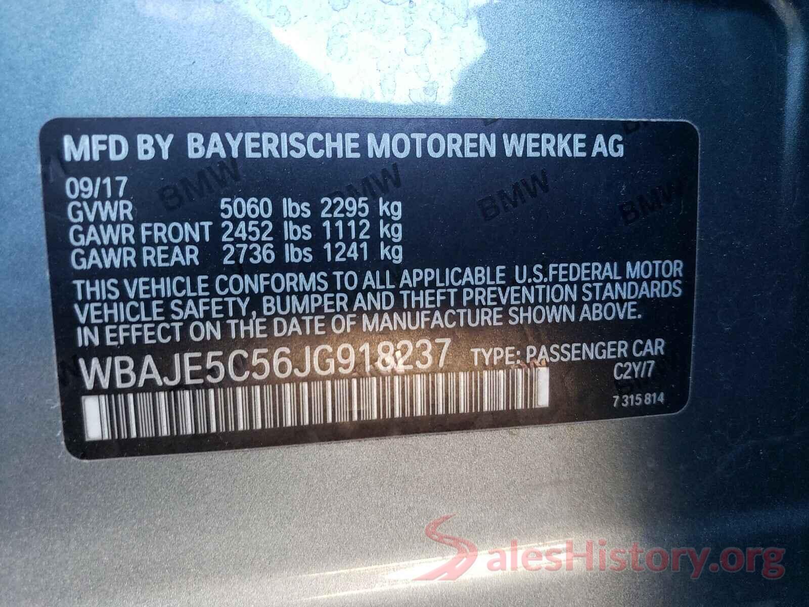 WBAJE5C56JG918237 2018 BMW 5 SERIES