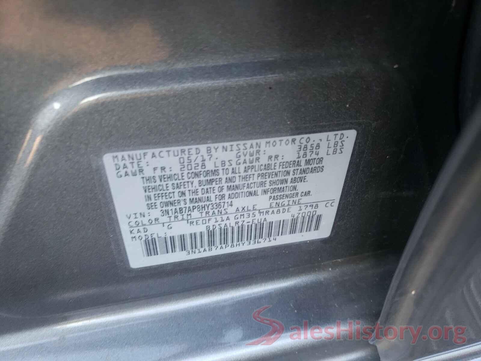 3N1AB7AP8HY336714 2017 NISSAN SENTRA