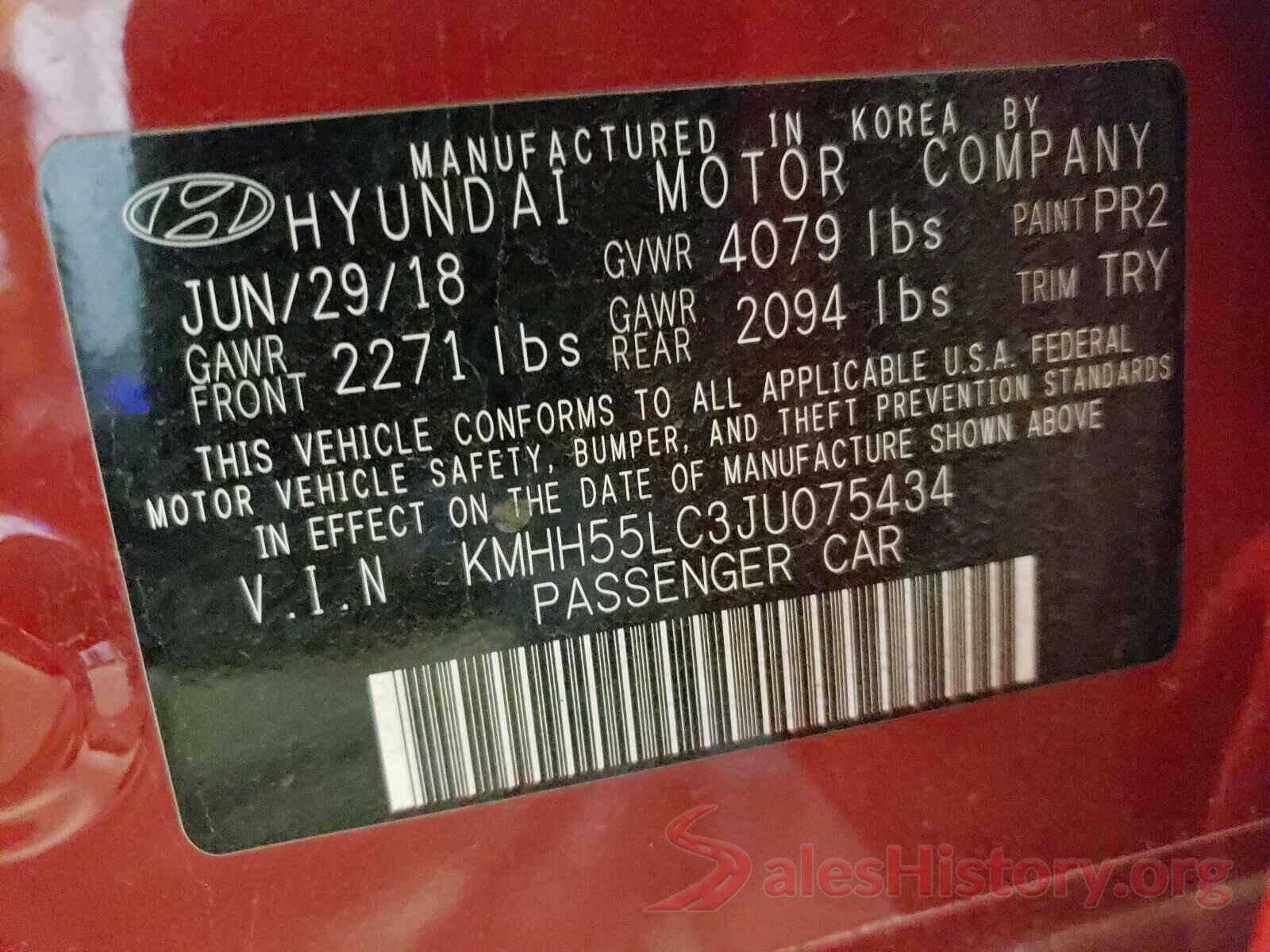 KMHH55LC3JU075434 2018 HYUNDAI ELANTRA