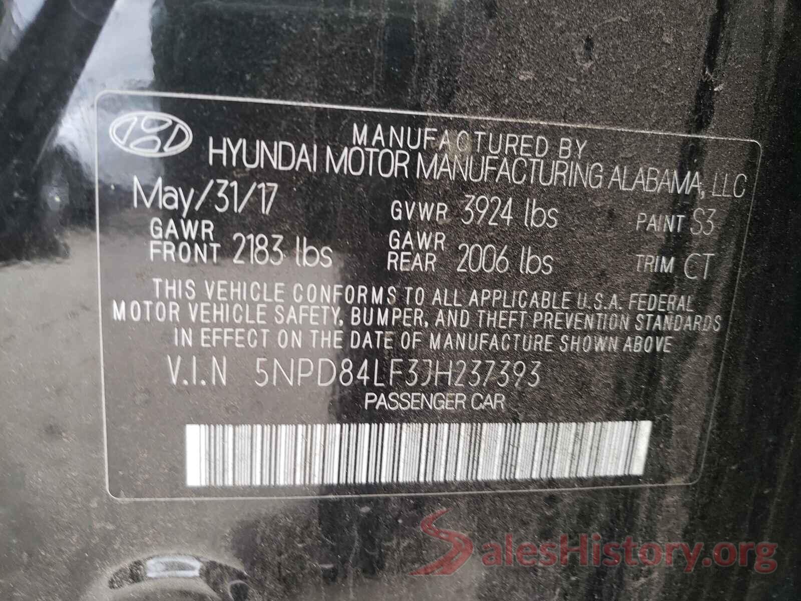 5NPD84LF3JH237393 2018 HYUNDAI ELANTRA