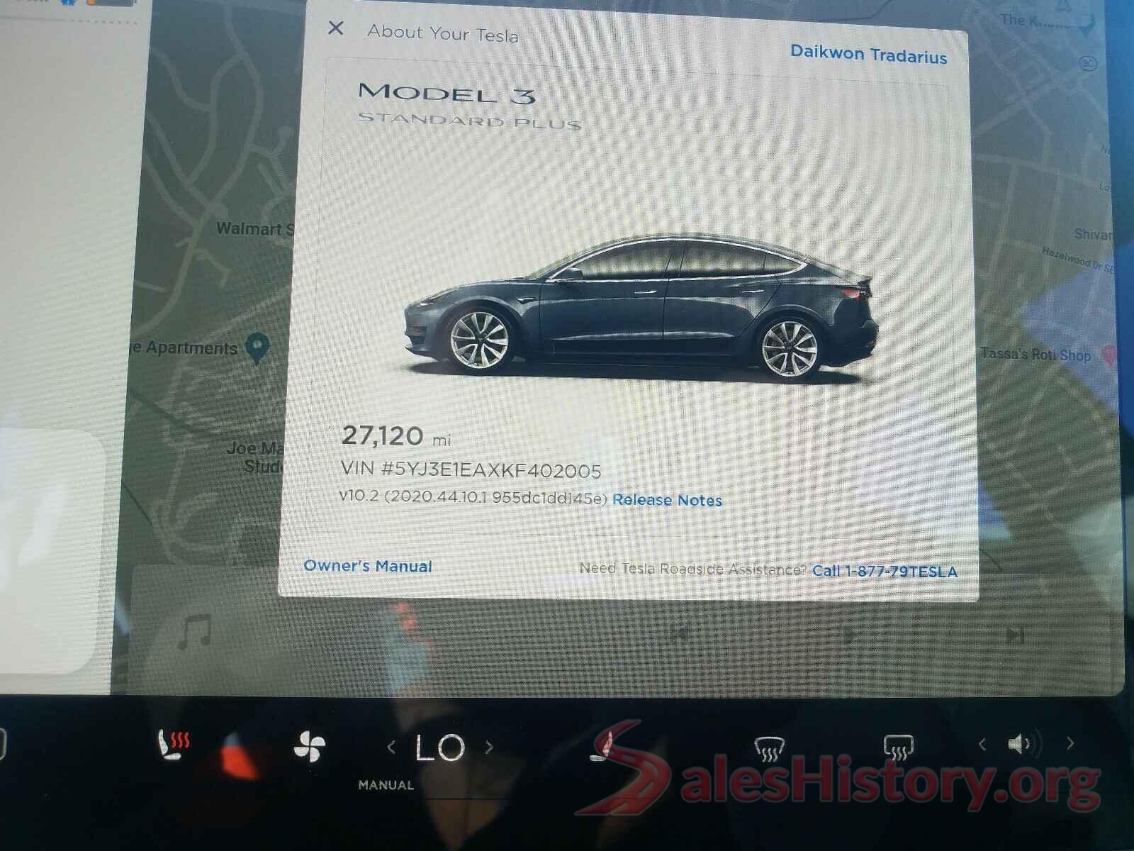 5YJ3E1EAXKF402005 2019 TESLA MODEL 3