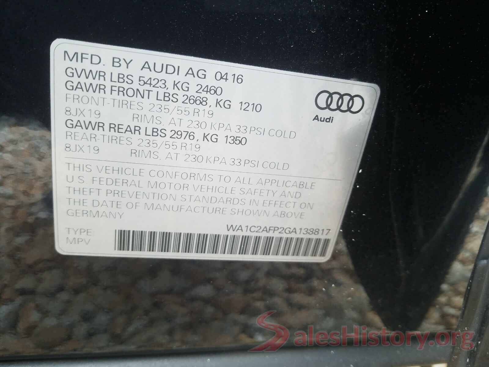 WA1C2AFP2GA138817 2016 AUDI Q5