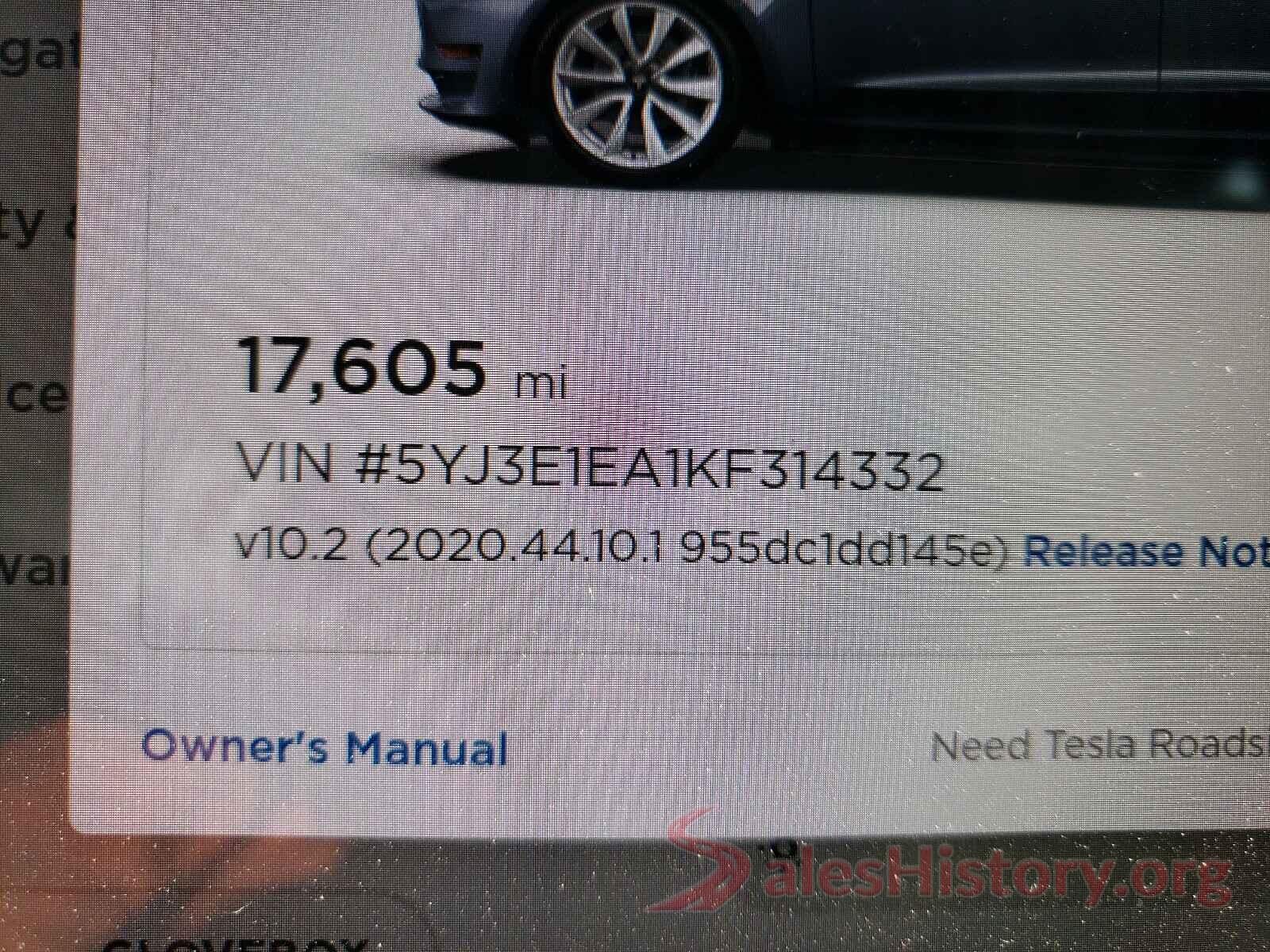 5YJ3E1EA1KF314332 2019 TESLA MODEL 3