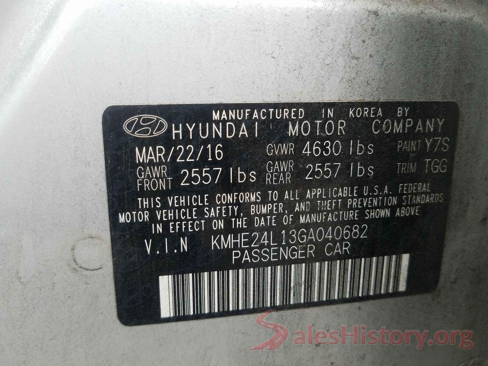 KMHE24L13GA040682 2016 HYUNDAI SONATA