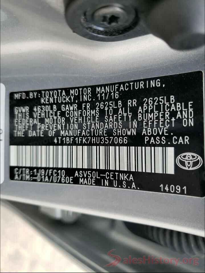 4T1BF1FK7HU357066 2017 TOYOTA CAMRY