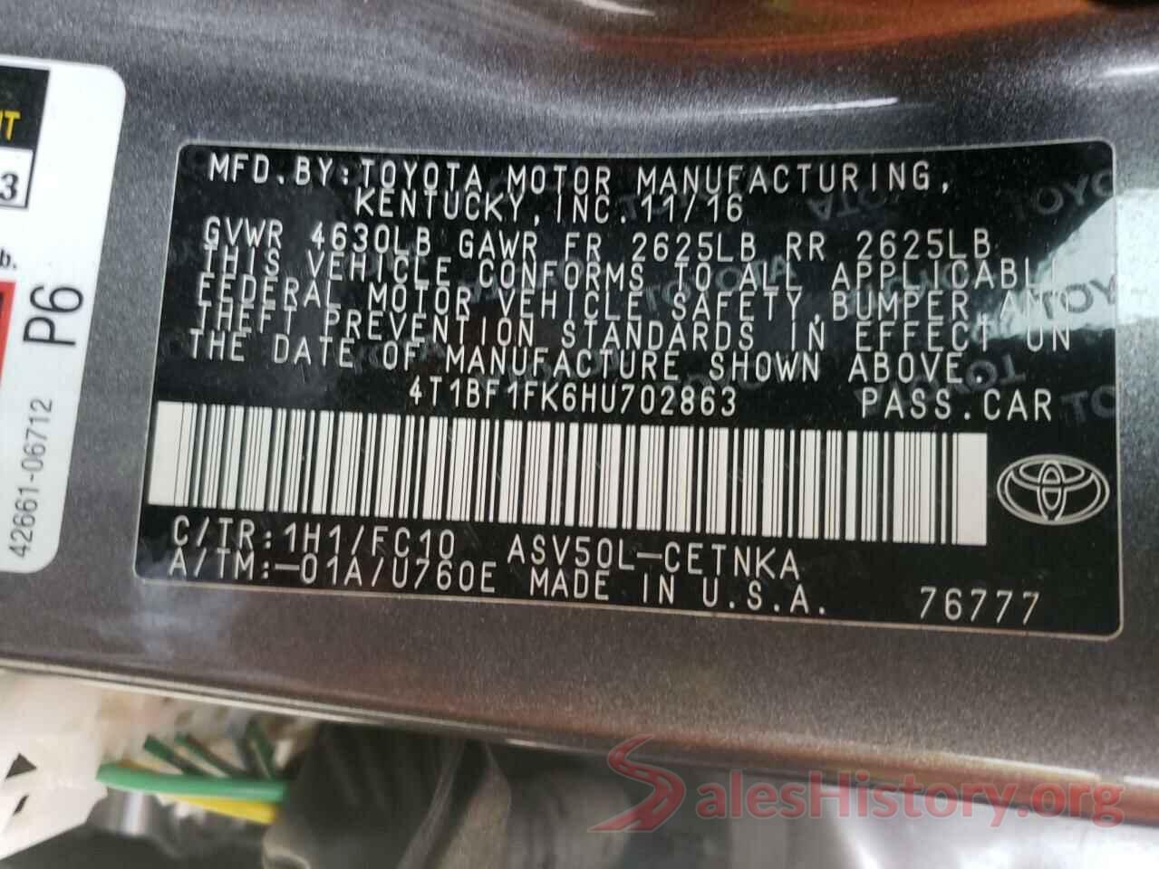 4T1BF1FK6HU702863 2017 TOYOTA CAMRY