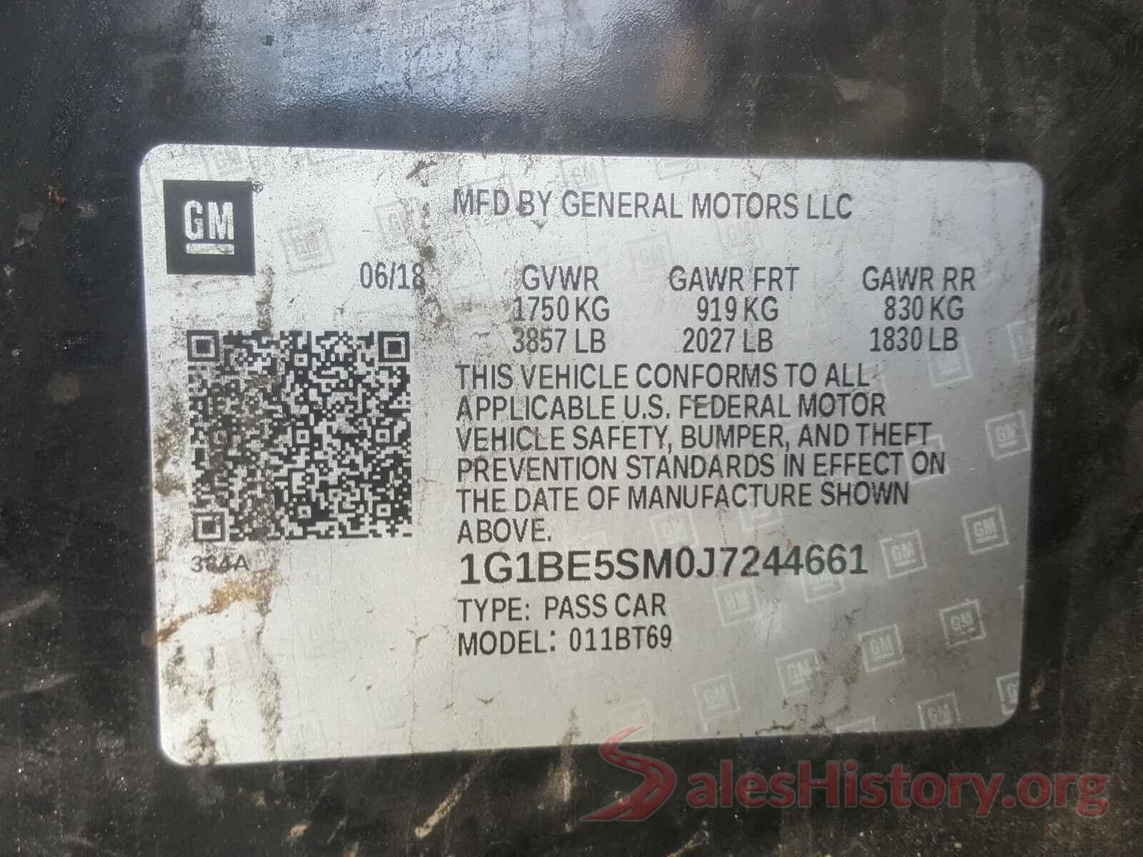 1G1BE5SM0J7244661 2018 CHEVROLET CRUZE