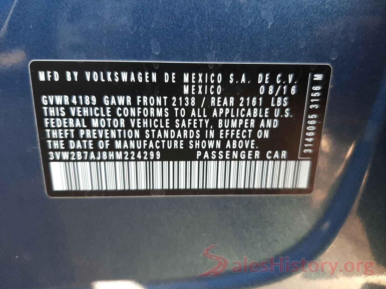 3VW2B7AJ8HM224299 2017 VOLKSWAGEN JETTA