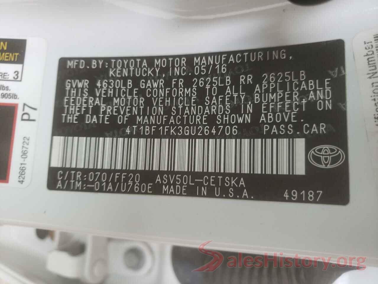 4T1BF1FK3GU264706 2016 TOYOTA CAMRY