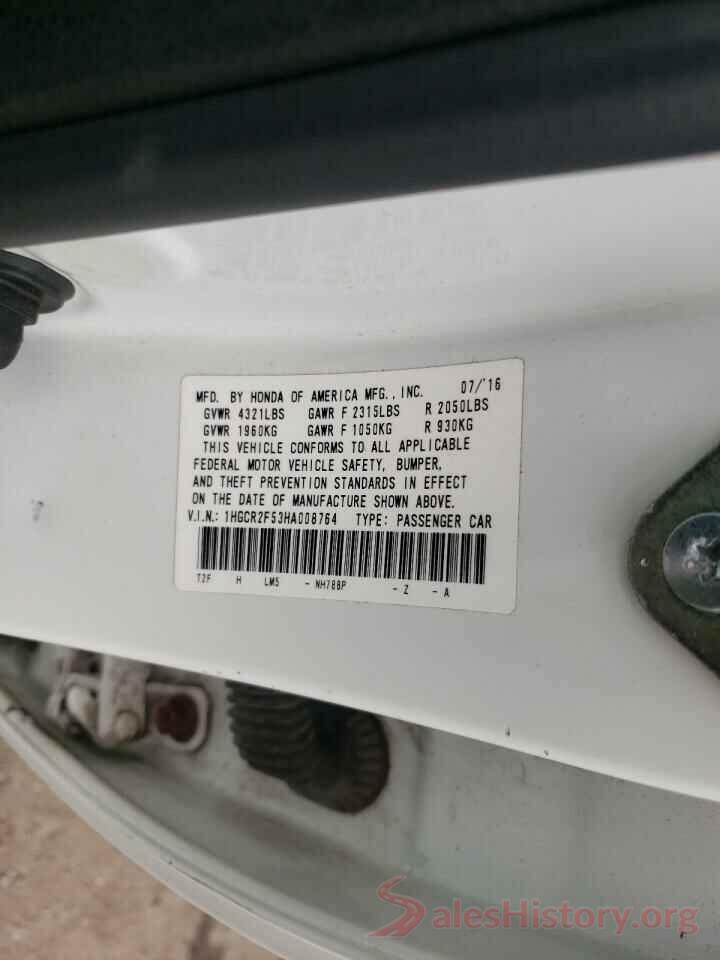 1HGCR2F53HA008764 2017 HONDA ACCORD