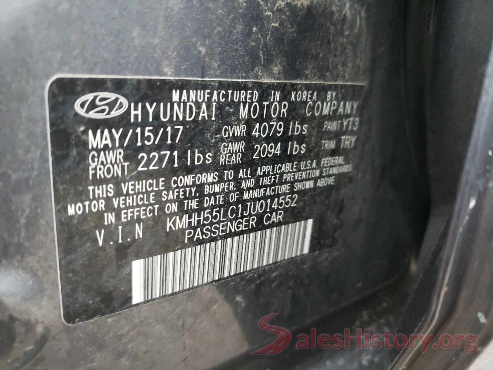 KMHH55LC1JU014552 2018 HYUNDAI ELANTRA