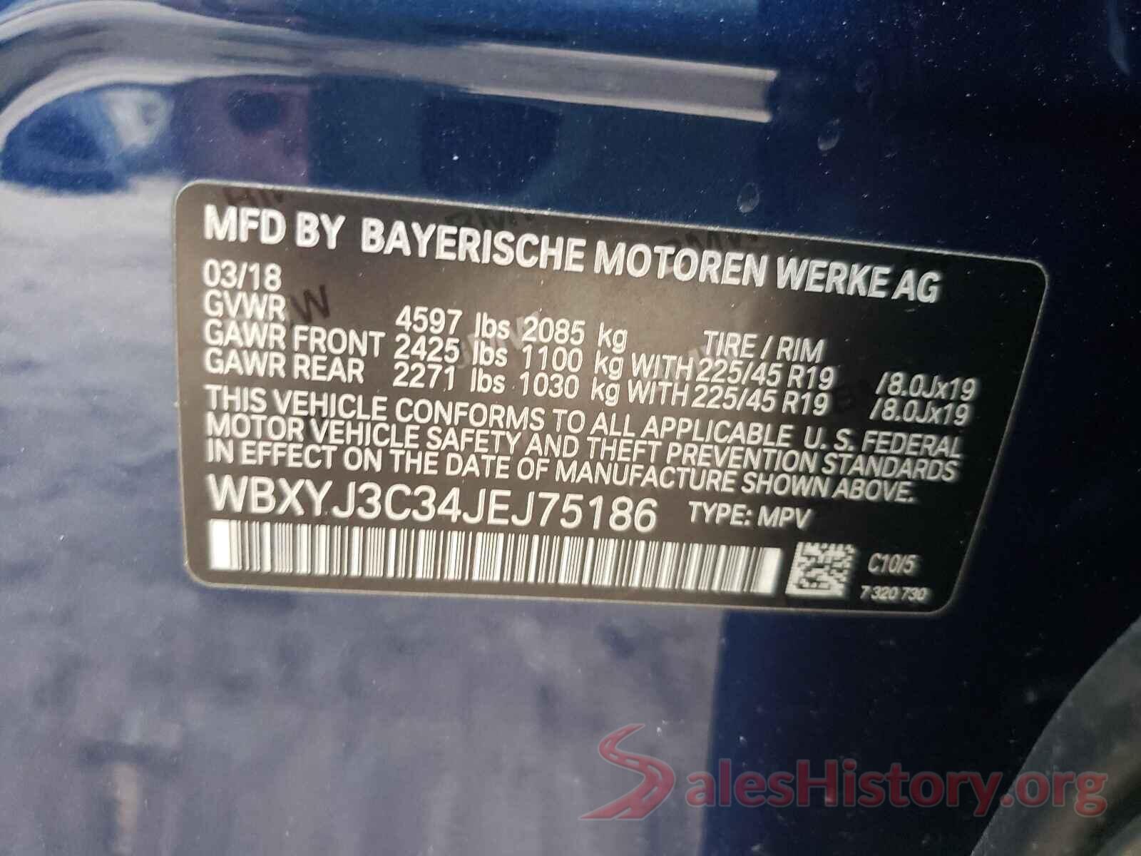 WBXYJ3C34JEJ75186 2018 BMW X2