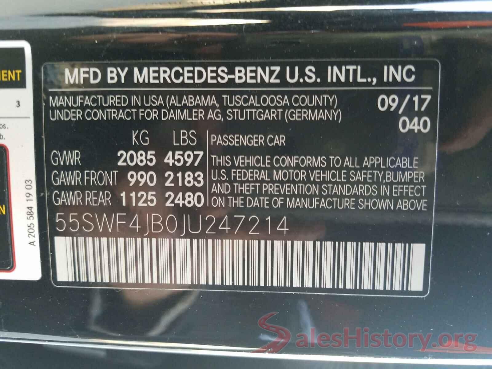 55SWF4JB0JU247214 2018 MERCEDES-BENZ C CLASS