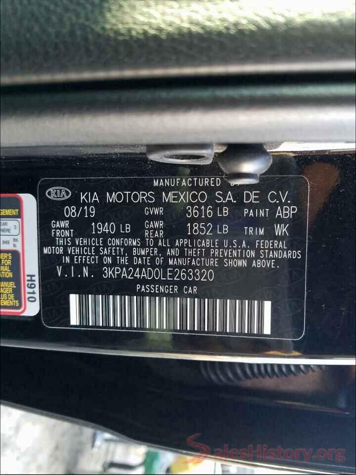 3KPA24AD0LE263320 2020 KIA RIO