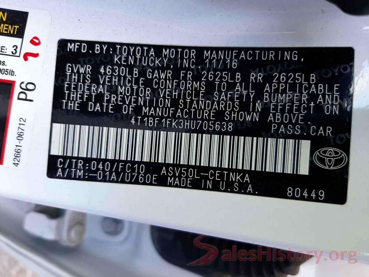 4T1BF1FK3HU705638 2017 TOYOTA CAMRY