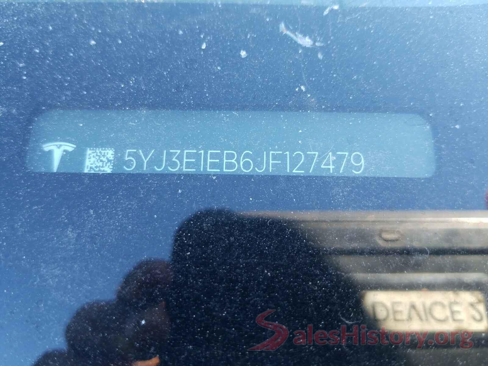 5YJ3E1EB6JF127479 2018 TESLA MODEL 3