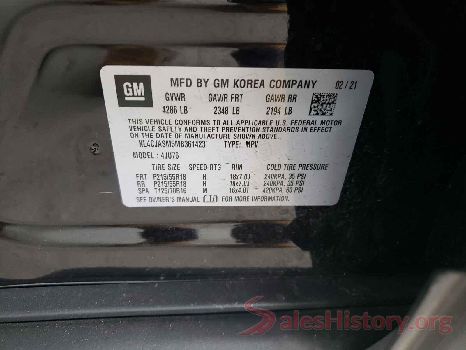 KL4CJASM5MB361423 2021 BUICK ENCORE