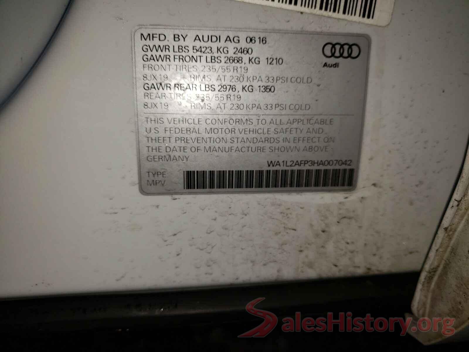 WA1L2AFP3HA007042 2017 AUDI Q5