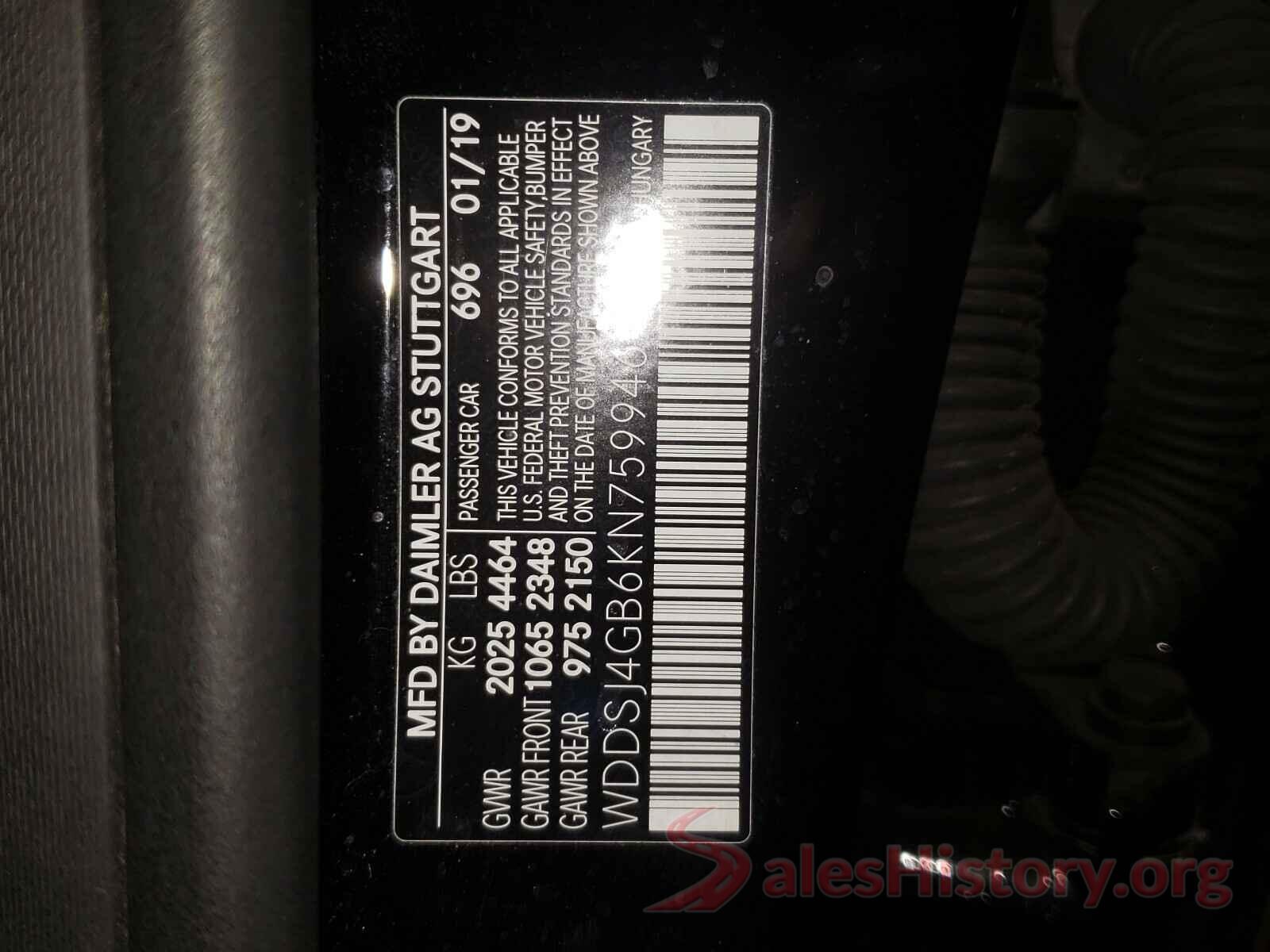 WDDSJ4GB6KN759946 2019 MERCEDES-BENZ C CLASS