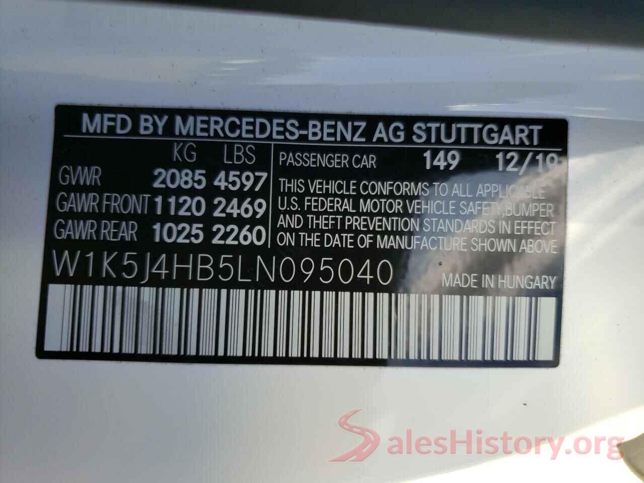 W1K5J4HB5LN095040 2020 MERCEDES-BENZ CLA-CLASS