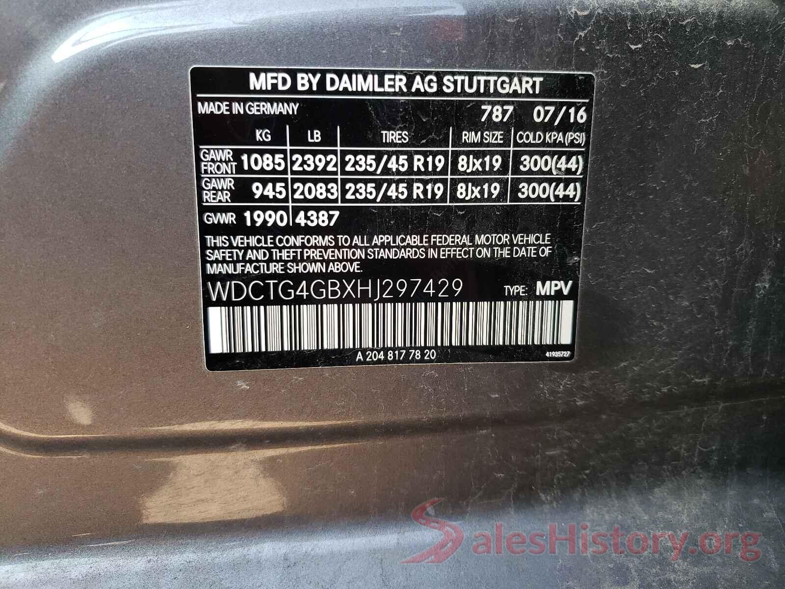 WDCTG4GBXHJ297429 2017 MERCEDES-BENZ GLA-CLASS