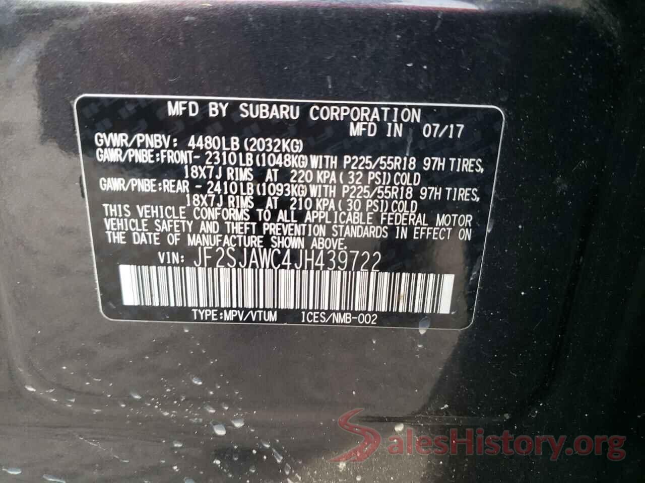 JF2SJAWC4JH439722 2018 SUBARU FORESTER