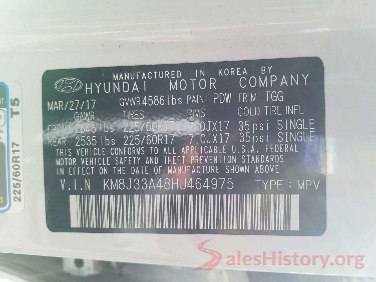 KM8J33A48HU464975 2017 HYUNDAI TUCSON