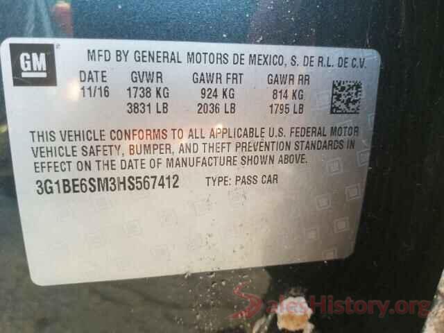 3G1BE6SM3HS567412 2017 CHEVROLET CRUZE