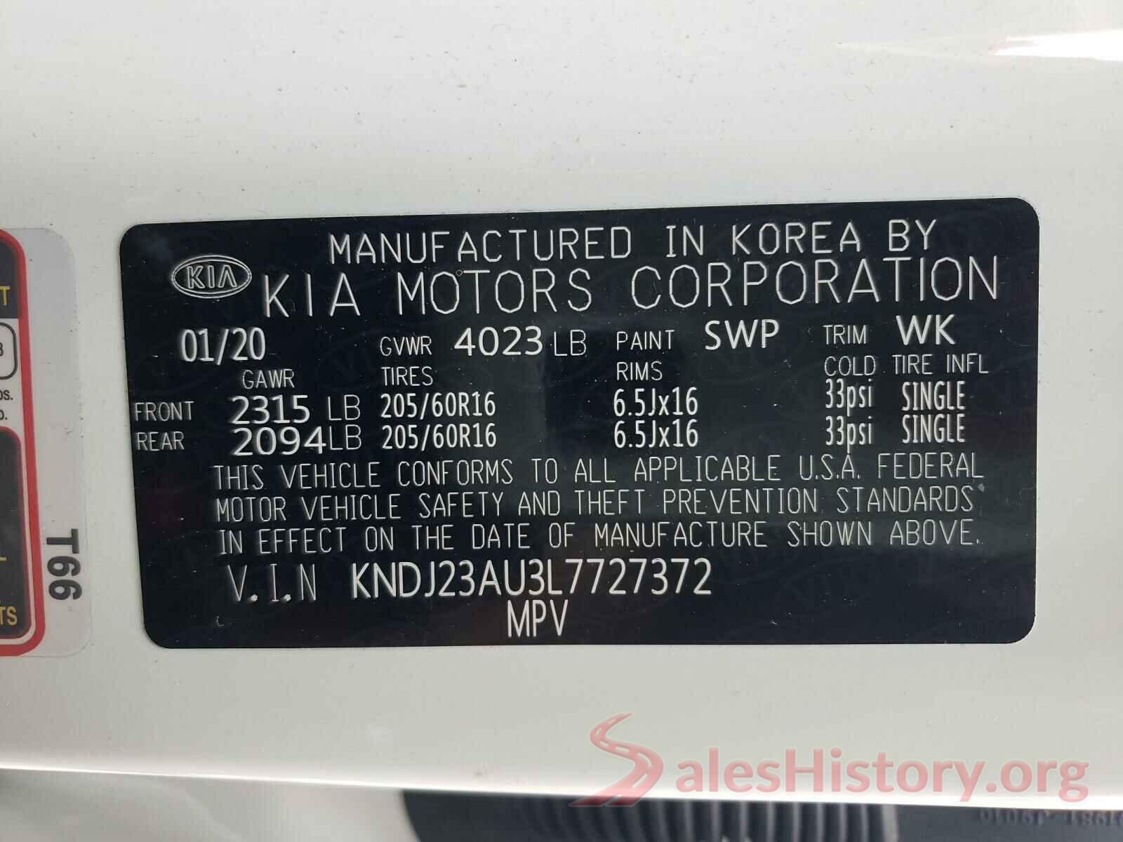 KNDJ23AU3L7727372 2020 KIA SOUL