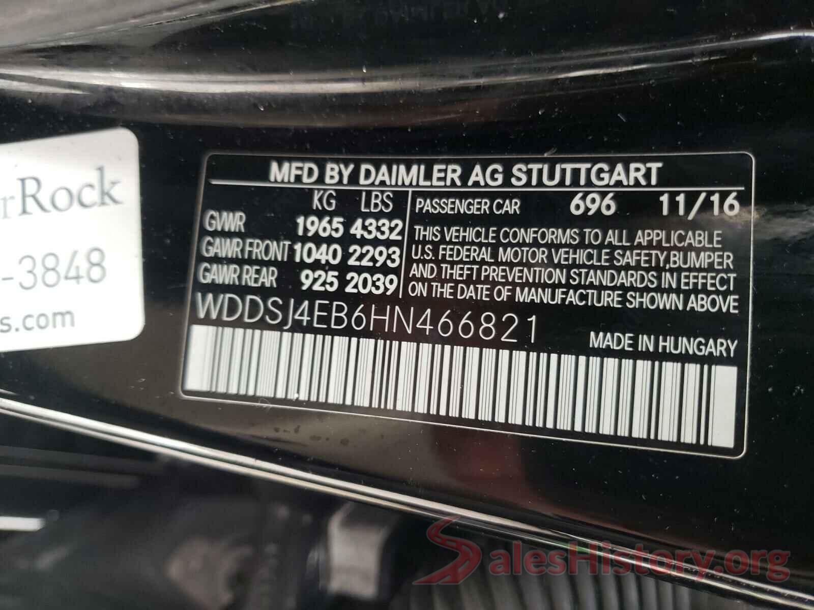 WDDSJ4EB6HN466821 2017 MERCEDES-BENZ C CLASS