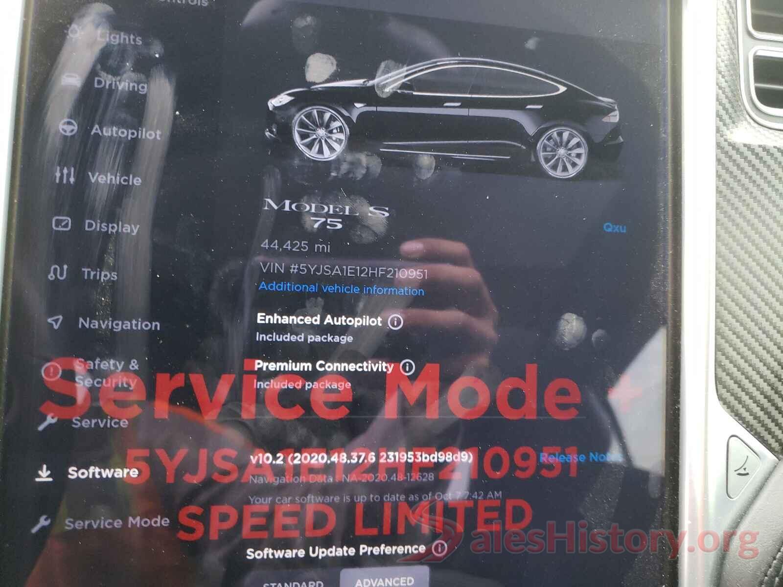 5YJSA1E12HF210951 2017 TESLA MODEL S