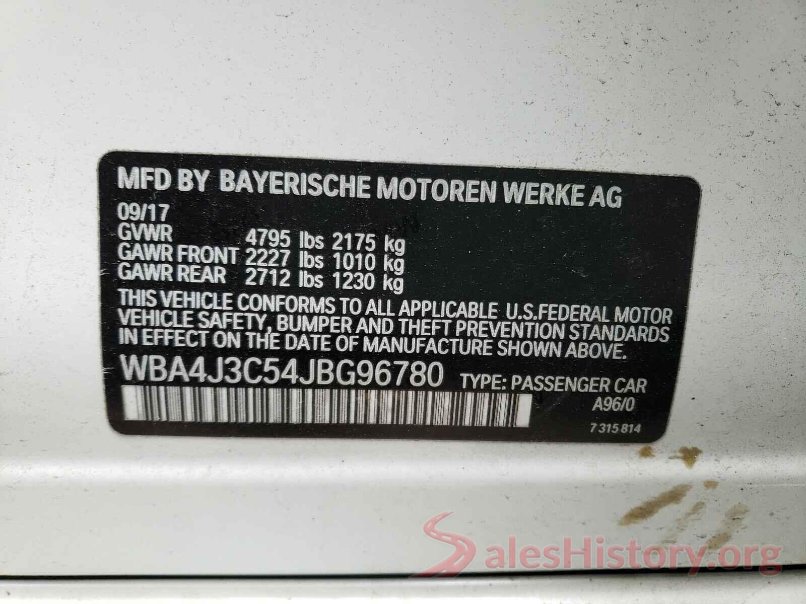 WBA4J3C54JBG96780 2018 BMW 4 SERIES