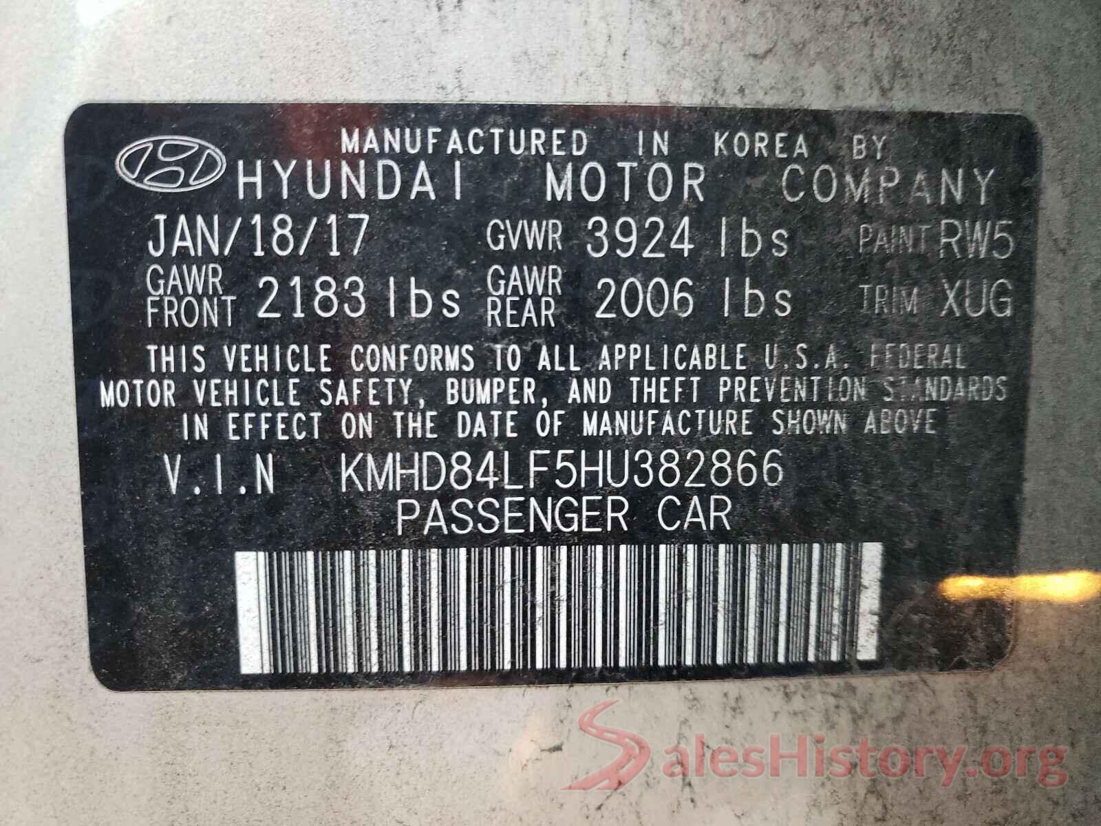 KMHD84LF5HU382866 2017 HYUNDAI ELANTRA