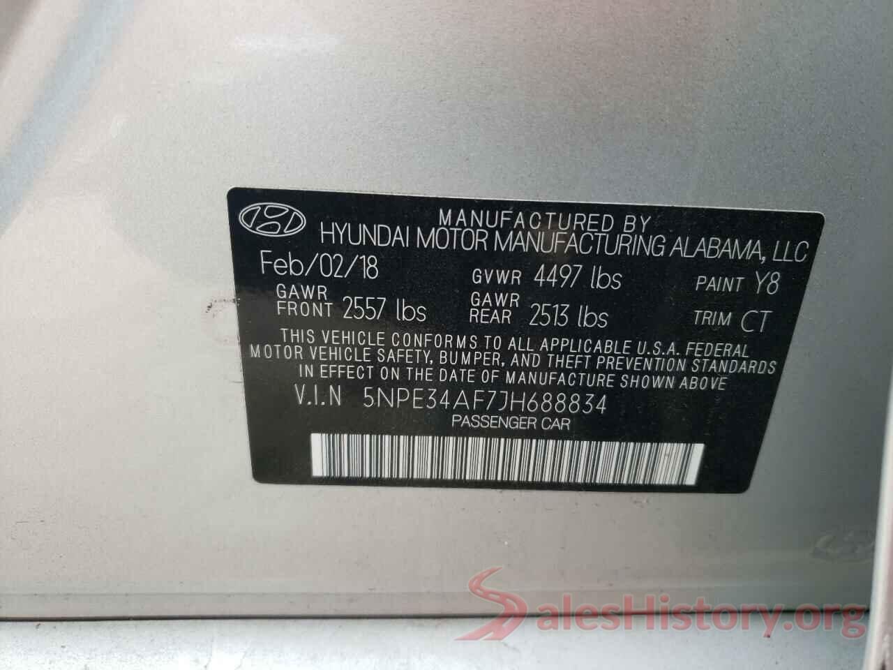 5NPE34AF7JH688834 2018 HYUNDAI SONATA