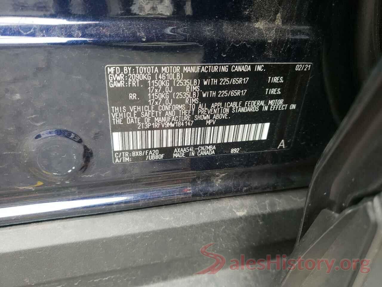 2T3P1RFV9MW184147 2021 TOYOTA RAV4