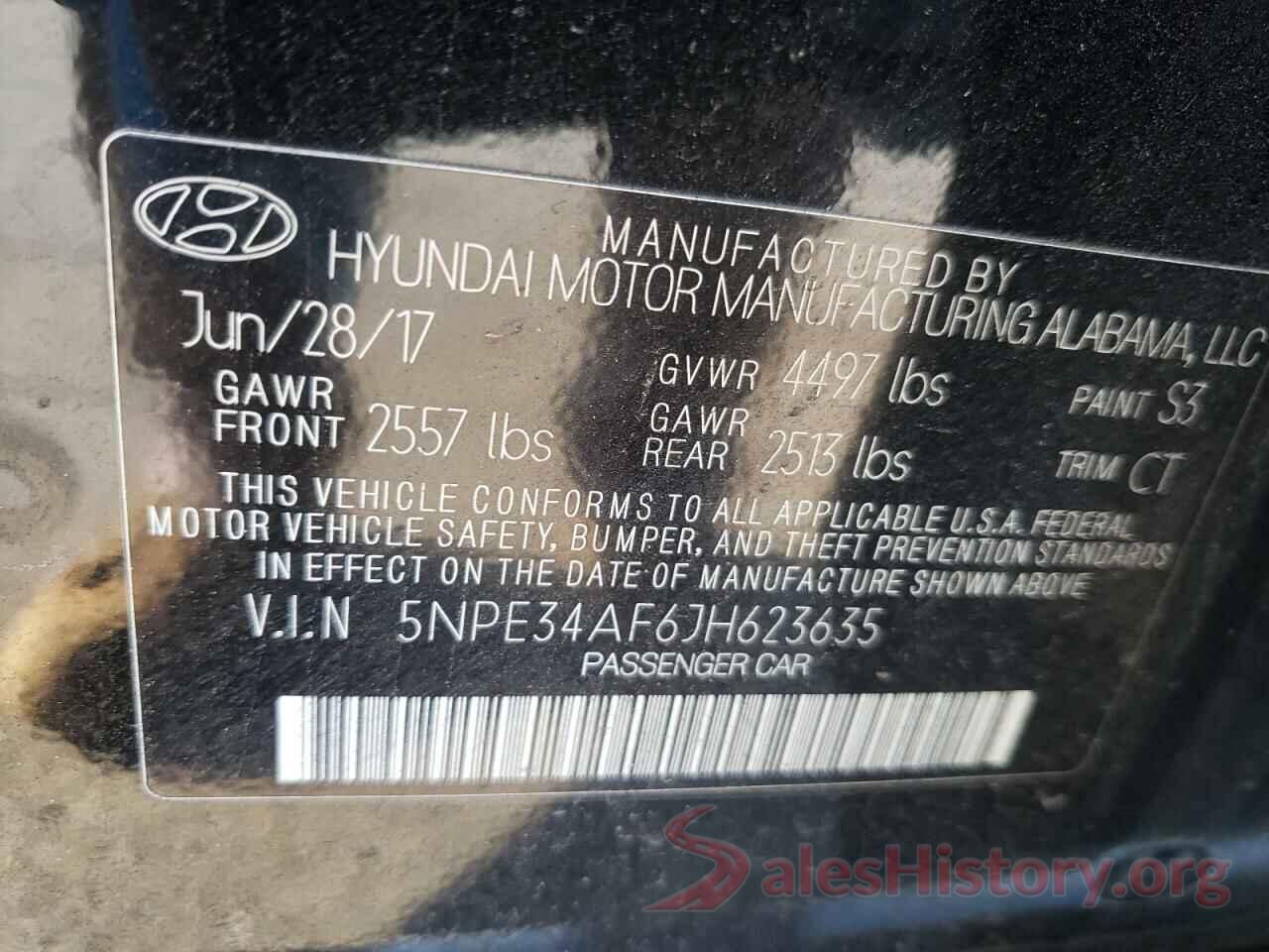 5NPE34AF6JH623635 2018 HYUNDAI SONATA