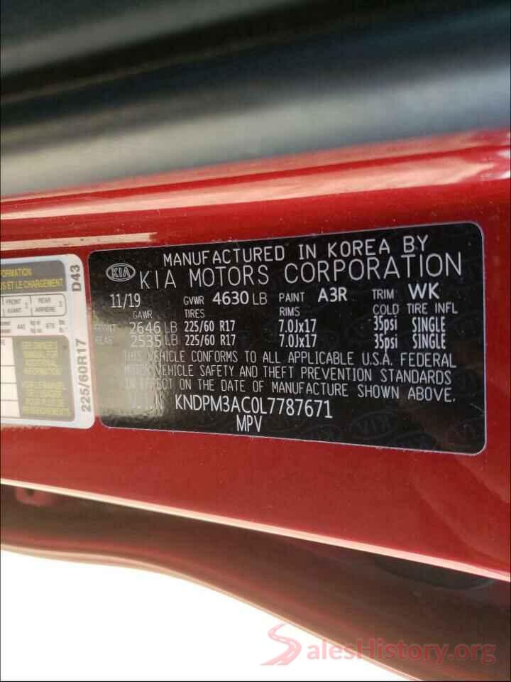 KNDPM3AC0L7787671 2020 KIA SPORTAGE