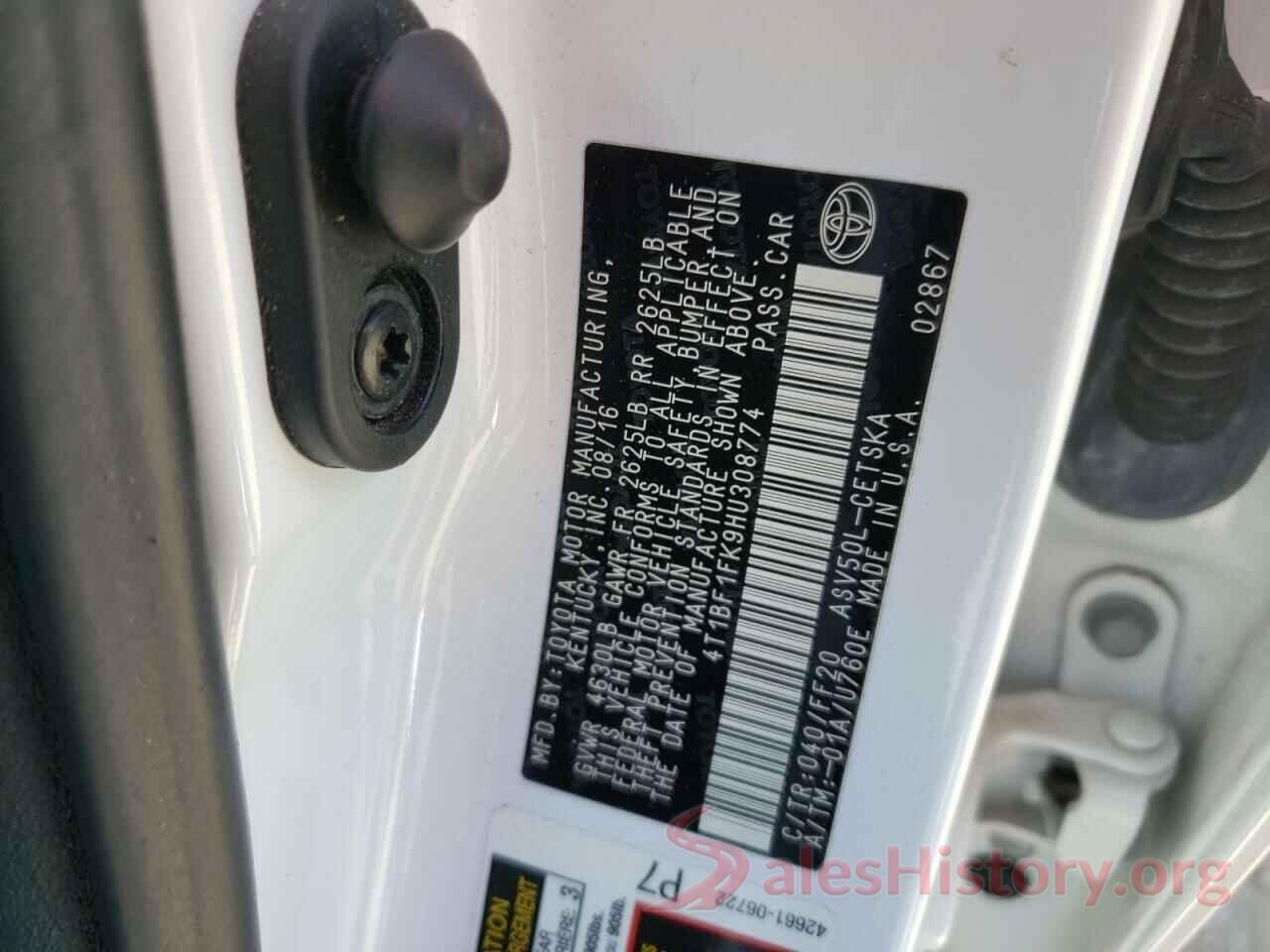 4T1BF1FK9HU308774 2017 TOYOTA CAMRY