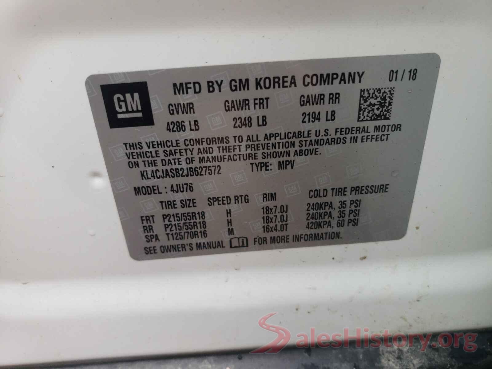 KL4CJASB2JB627572 2018 BUICK ENCORE