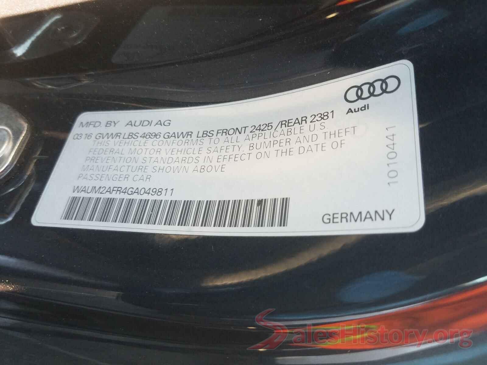 WAUM2AFR4GA049811 2016 AUDI A5