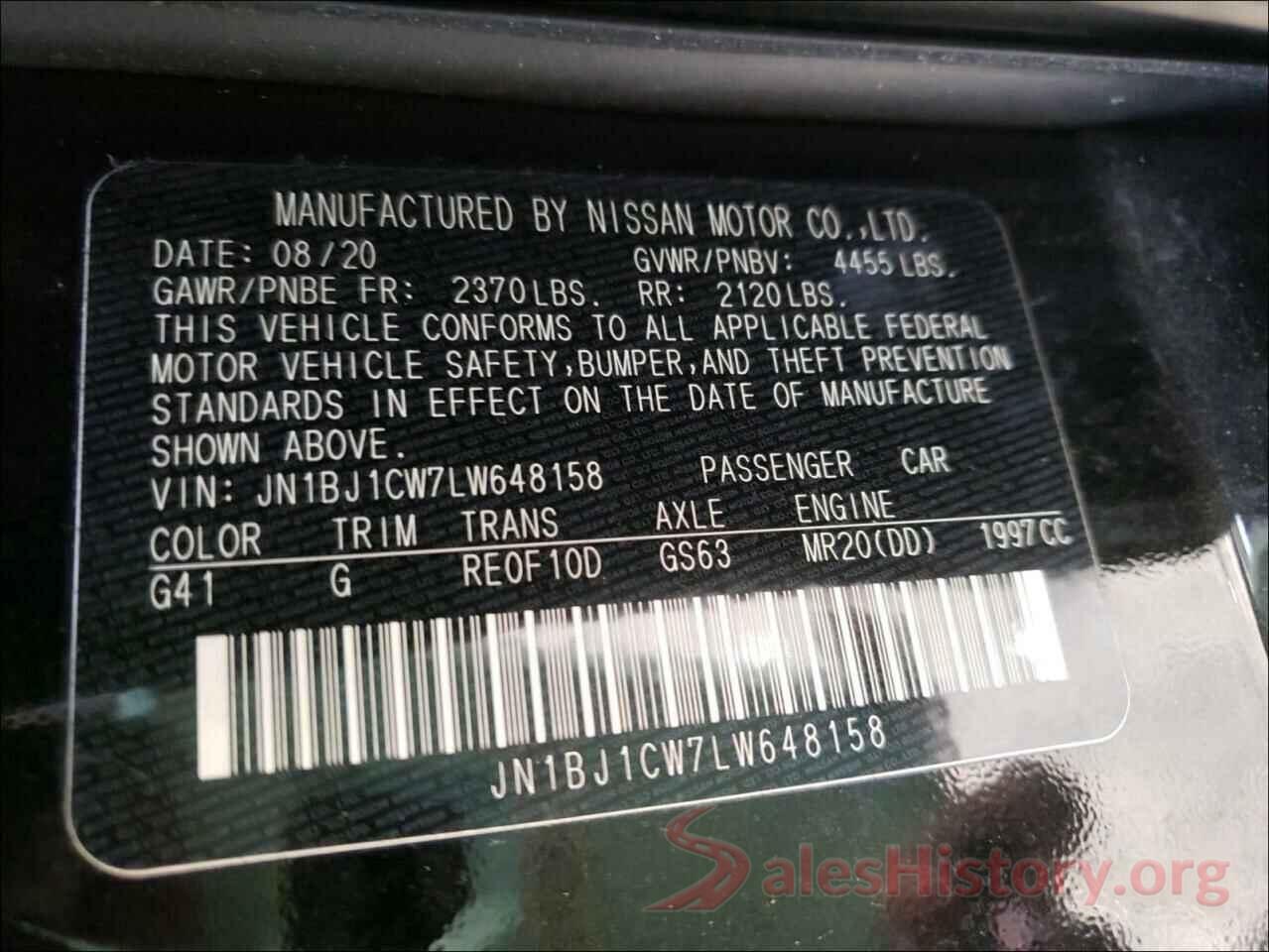 JN1BJ1CW7LW648158 2020 NISSAN ROGUE