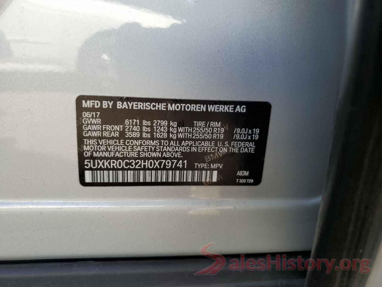 5UXKR0C32H0X79741 2017 BMW X5