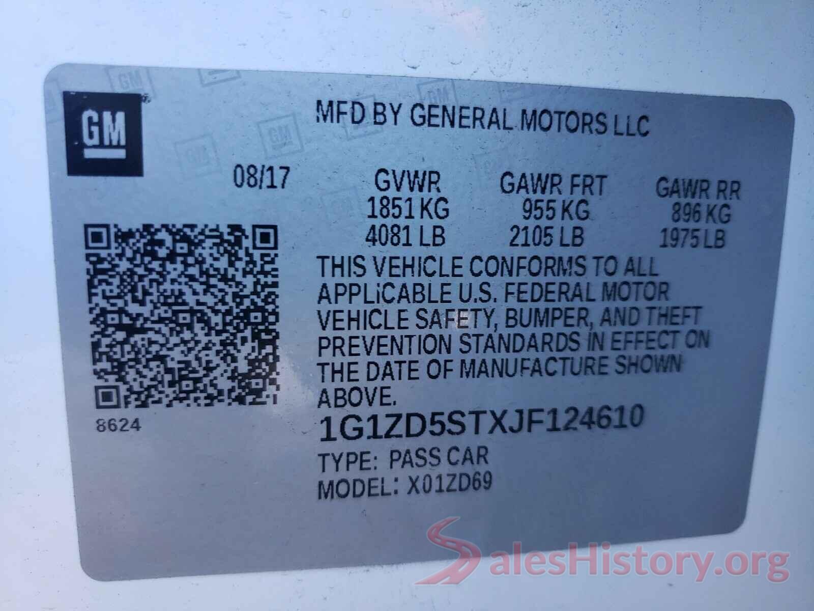 1G1ZD5STXJF124610 2018 CHEVROLET MALIBU