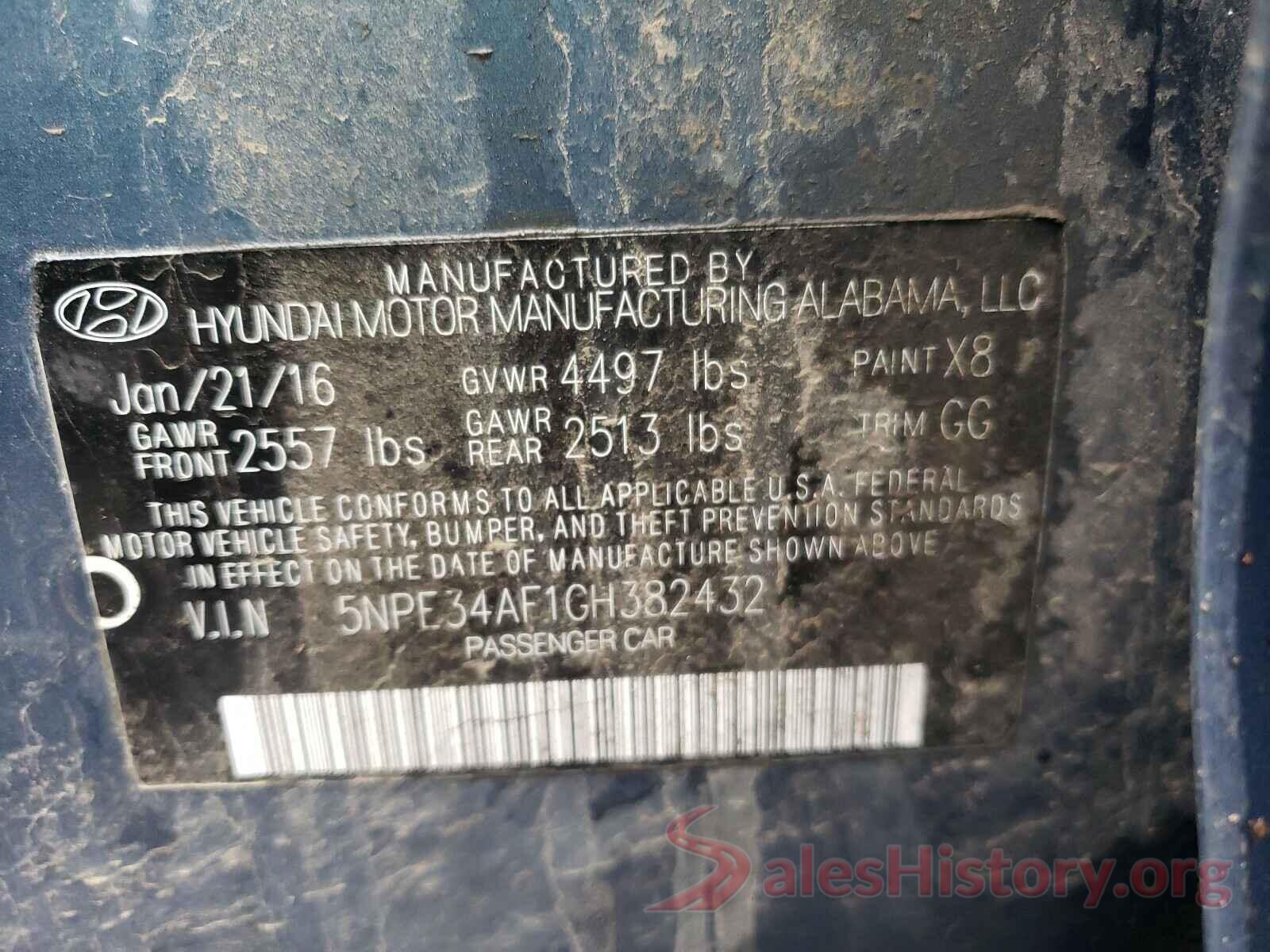 5NPE34AF1GH382432 2016 HYUNDAI SONATA