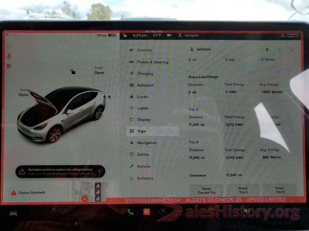 5YJYGDEE8MF279554 2021 TESLA MODEL Y