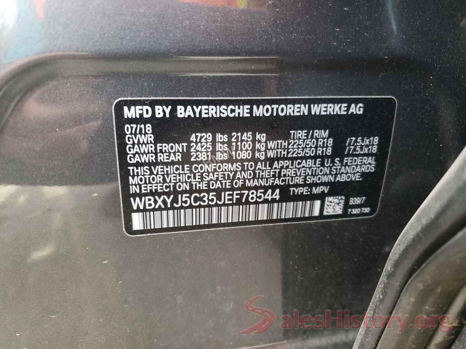 WBXYJ5C35JEF78544 2018 BMW X2