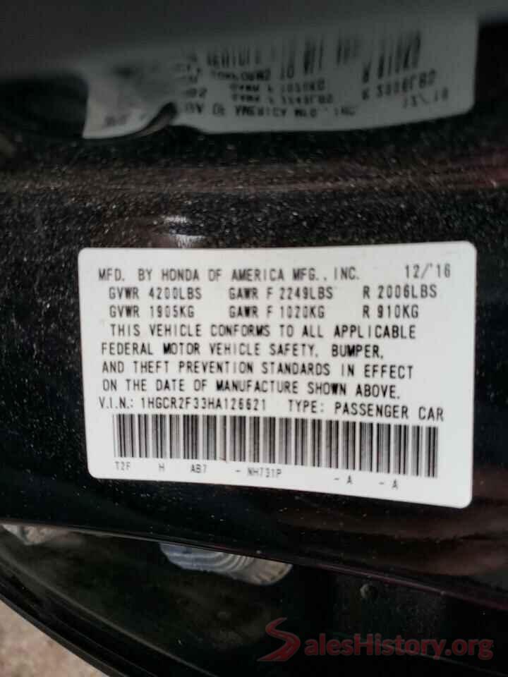 1HGCR2F33HA126621 2017 HONDA ACCORD